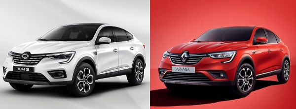 좌) 르노삼성의 'XM3' 우) 르노의 '아르카나'