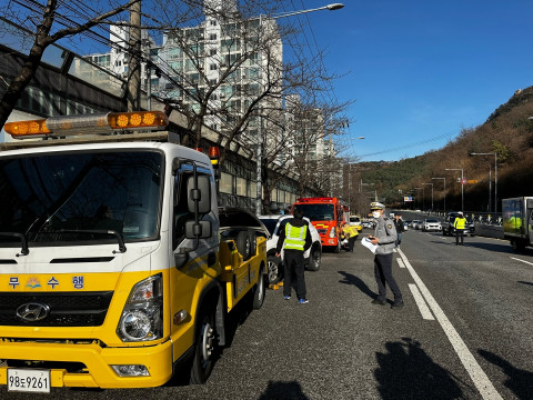 금천구 관내 견인(구난)차량 지원 FTX 합동 훈련 현장
