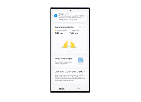 스마트싱스 에너지 기능이 테슬라 파워월과 연동된 모바일 화면