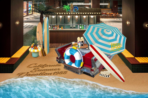 1955 도쿄 베이 by 호시노 리조트에서 6월 20일부터 9월 15일까지 1950년대 캘리포니아의 서프 문화를 테마로 자유롭고 쾌적한 여름 한때를 즐길 수 있는 ‘California Summer Vacation 1955’ 이벤트를 진행한다